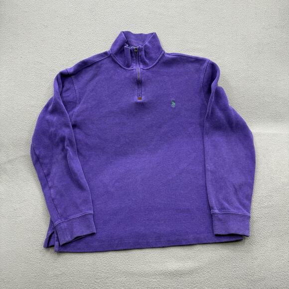 Polo by Ralph Lauren Other - Polo Ralph Lauren Sweater Mens Medium Purple Quarter Zip Cotton Pony Pullover